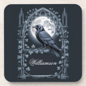 Gothic Raven Moonlit Getränkeuntersetzer (Vorderseite)