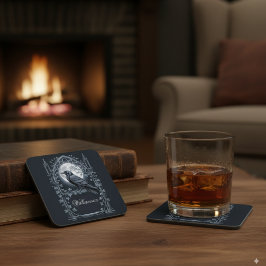 Gothic Raven Moonlit Getränkeuntersetzer