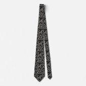 Gothic Raven Necktie – Dark Floral & Raven Motif Krawatte (Vorderseite)