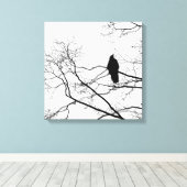 Gothic Raven on a Treff Branch Art Leinwand (Insitu (Holzboden))