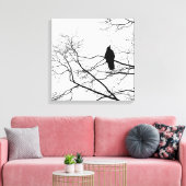 Gothic Raven on a Treff Branch Art Leinwand (Insitu (Wohnzimmer))