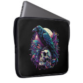 Gothic Raven on Skull Laptopschutzhülle (Vorne Rechts)