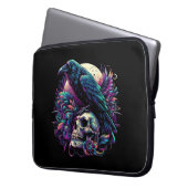 Gothic Raven on Skull Laptopschutzhülle (Vorderseite Links)