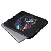 Gothic Raven on Skull Laptopschutzhülle (Vorne Knopf)