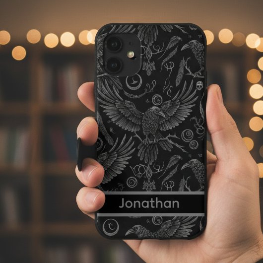 Gothic Raven Pattern iPhone Case iPhone 16 Hülle