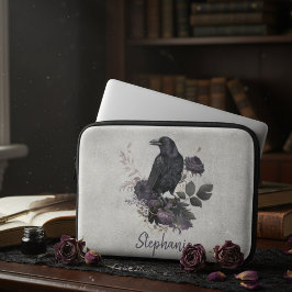 Gothic Raven Personalized Dark Flora Laptopschutzhülle