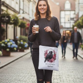 Gothic Raven Pink Floral Dark Academia Tragetaschen Mit Langen Trägern