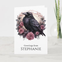 Gothic Raven Pink Rose Dunkle Akademie