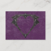 Gothic Raven Purple Darkly Ever After Wedding Begleitkarte (Rückseite)