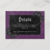Gothic Raven Purple Darkly Ever After Wedding Begleitkarte (Vorderseite)