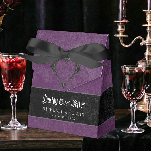 Gothic Raven Purple Darkly Ever After Wedding Geschenkschachtel