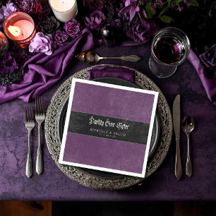 Gothic Raven Purple - Dunkle Ewigkeit Hochzeit Serviette