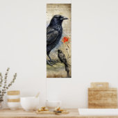 Gothic Raven Red & Rose Poster (Küche)