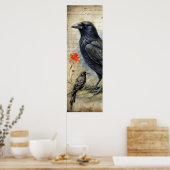 Gothic Raven Red & Rose Poster (Küche)