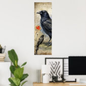 Gothic Raven Red & Rose Poster (Heimbüro)