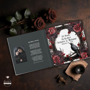 Gothic Raven Rosenholz Hochzeit Gästebuch