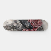 Gothic Raven & Roses Skateboard (Horizontal)