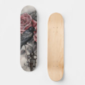 Gothic Raven & Roses Skateboard (Vorderseite)