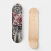 Gothic Raven & Roses Skateboard (Vorderseite)