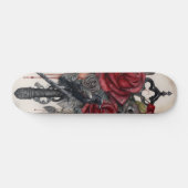 Gothic Raven & Roses Skateboard (Horizontal)