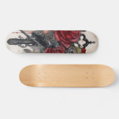 Gothic Raven & Roses Skateboard (Horizontal)