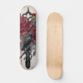 Gothic Raven & Roses Skateboard (Vorderseite)