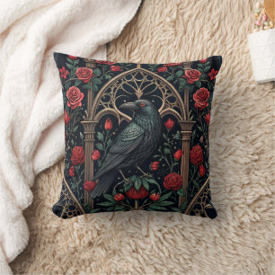 Gothic Raven Roses Verzierung Muster Kissen