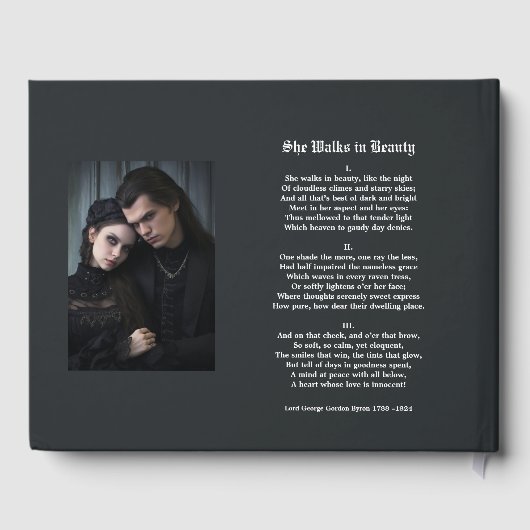 Gothic Raven Rosewood Wedding Gästebuch (Rückseite)