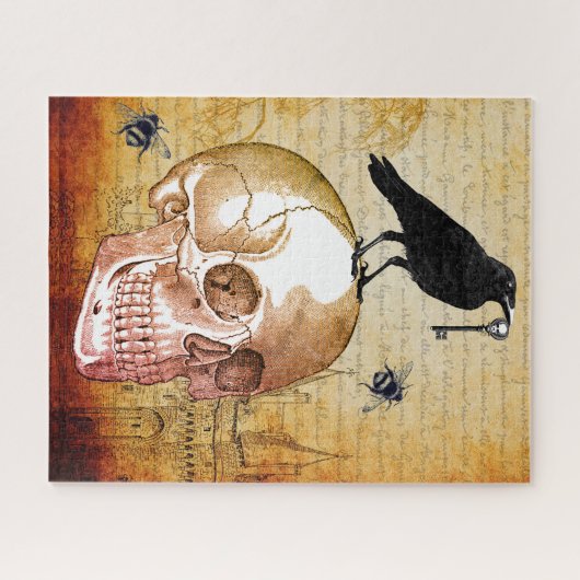 Gothic Raven Skeleton Puzzle (Horizontal)
