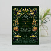 Gothic Raven Snapdragon Wedding Folieneinladung (Stehend vorne)