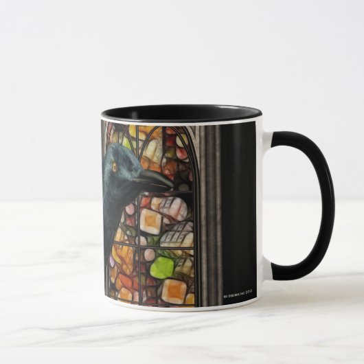 Gothic Raven Stached Glass Gothic Digital Art Tass Tasse (Rechts)