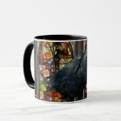 Gothic Raven Stached Glass Gothic Digital Art Tass Tasse (Vorderseite Links)