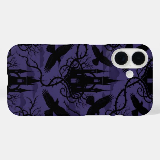 Gothic Raven & Thorn Castle Pattern Phone Case (Rückseite (Horizontal))