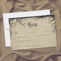Gothic Raven Tree Engraving Schwarz Tan Hochzeit