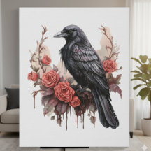 Gothic Raven triefende Rosen Dark Academia