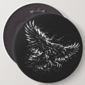 Gothic Raven – von BurnsInHell Button (Vorne & Hinten)