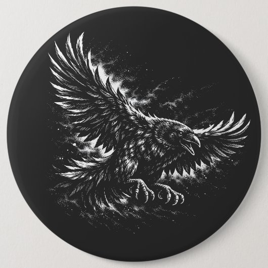 Gothic Raven – von BurnsInHell Button (Vorderseite)