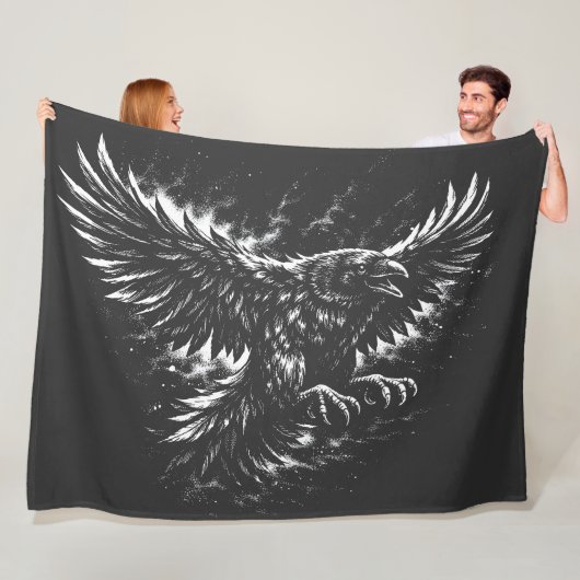 Gothic Raven – von BurnsInHell Fleecedecke (Beispiel)