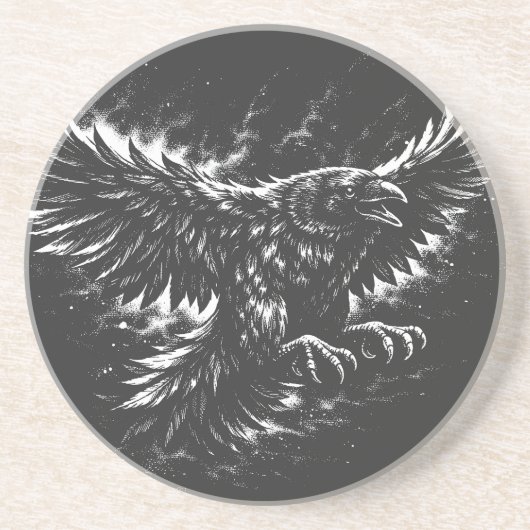Gothic Raven – von BurnsInHell Getränkeuntersetzer (Vorne)