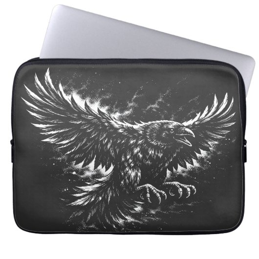 Gothic Raven – von BurnsInHell Laptopschutzhülle (Vorderseite)