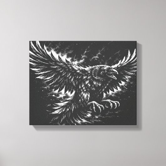 Gothic Raven – von BurnsInHell Leinwanddruck (Vorderseite)