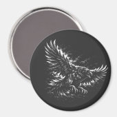 Gothic Raven – von BurnsInHell Magnet (Vorderseite/Rückseite)