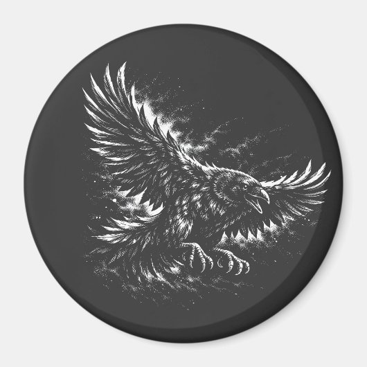 Gothic Raven – von BurnsInHell Magnet (Vorne)
