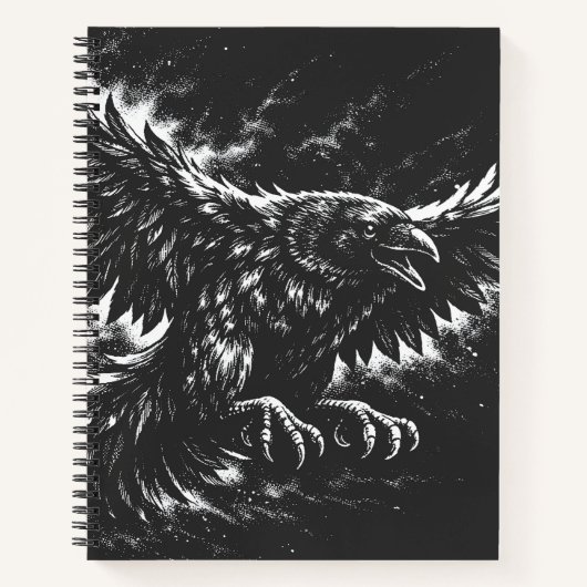 Gothic Raven – von BurnsInHell Notizblock (Vorderseite)