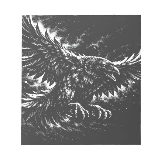 Gothic Raven – von BurnsInHell Notizblock (Vorderseite)