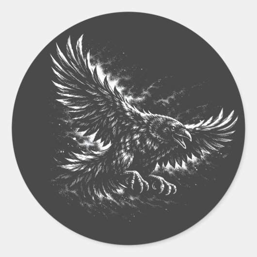Gothic Raven – von BurnsInHell Runder Aufkleber (Vorderseite)