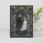 Gothic Raven Wedding Dankeschön Card Dankeskarte (Stehend Vorderseite)