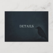 Gothic Raven Wedding Detail-Abschlusskarte Begleitkarte (Vorderseite)