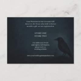 Gothic Raven Wedding Detail-Abschlusskarte Begleitkarte