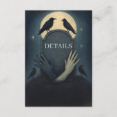 Gothic Raven Wedding Detail Begleitkarte (Vorderseite)